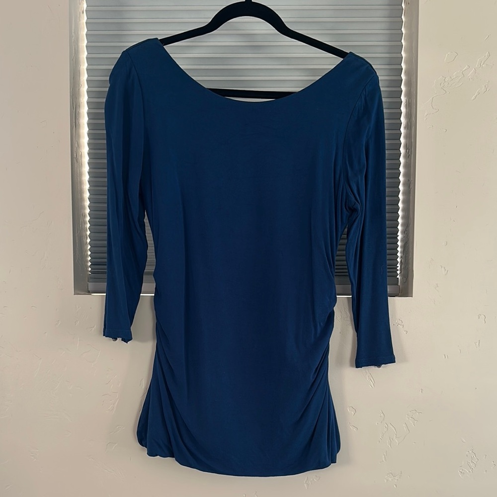 Elegant Blue Long Sleeve Top
